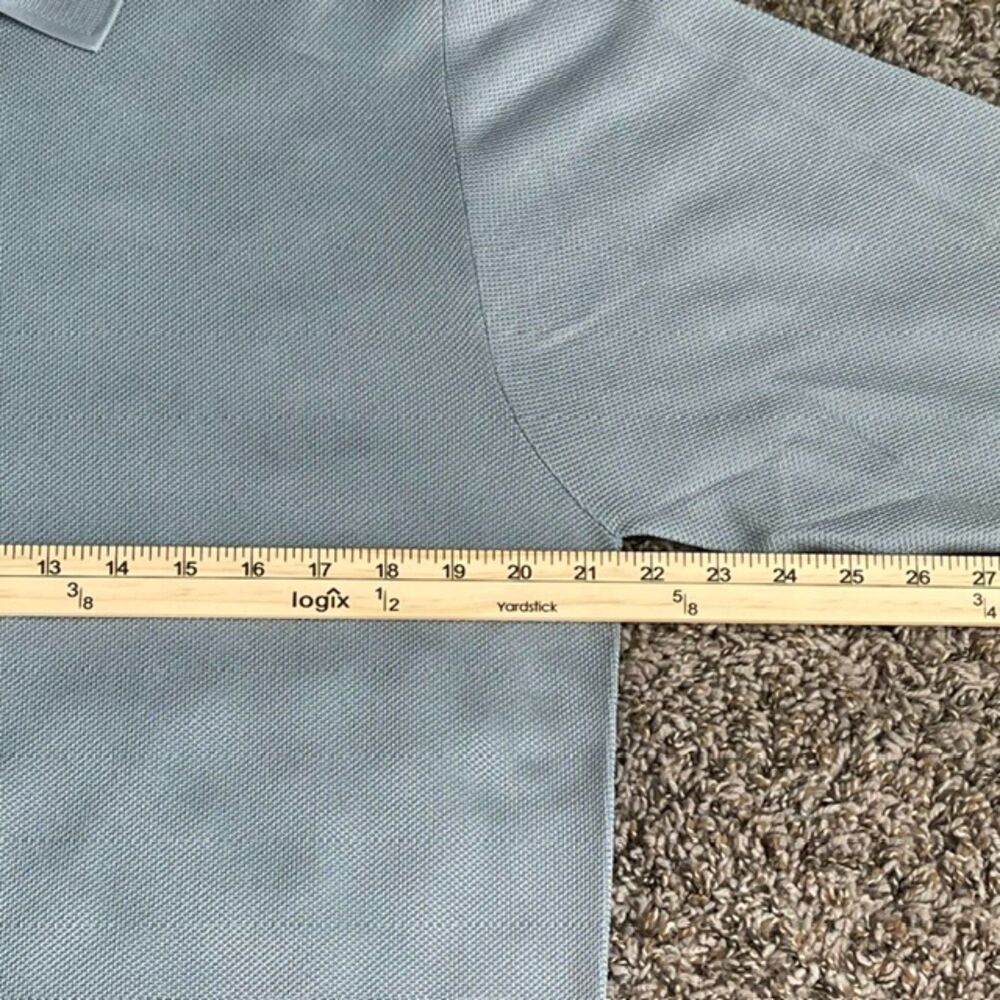 VTG Montagut Paris Fil Lumiere Knit Long Sleeve Polo Shirt Silver Gray Size 5 L - Picture 7 of 8